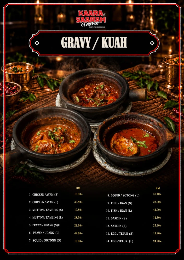 Kaara Saaram Claypot menu, page 8