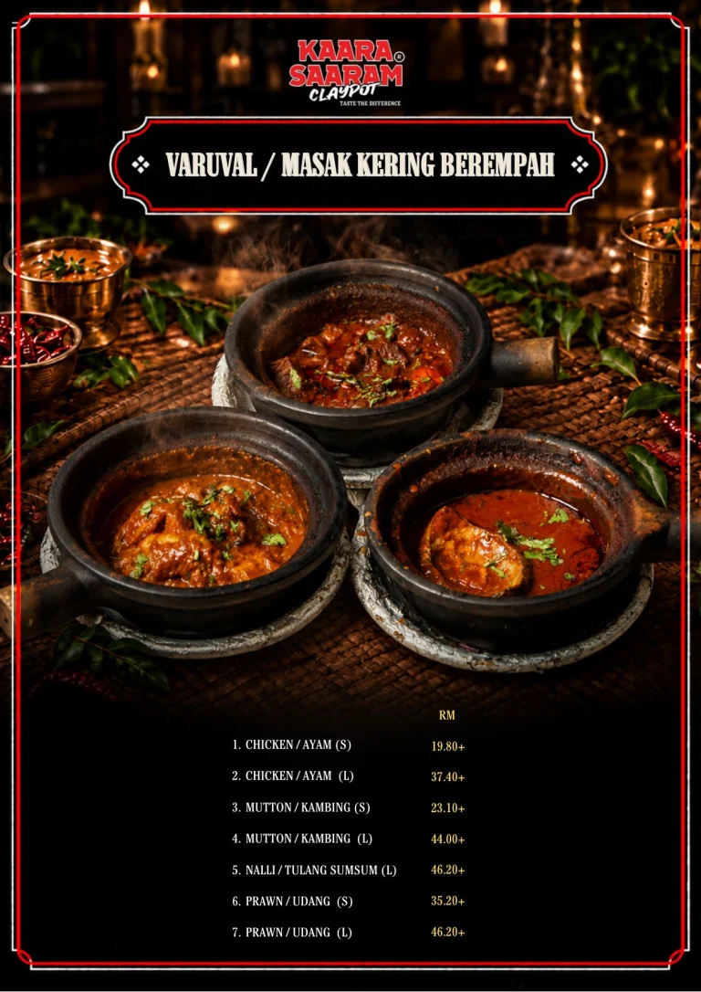 Kaara Saaram Claypot menu, page 9