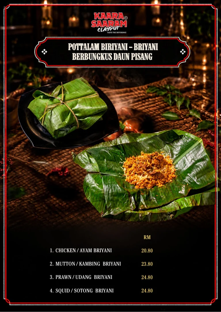 Kaara Saaram Claypot menu, page 11