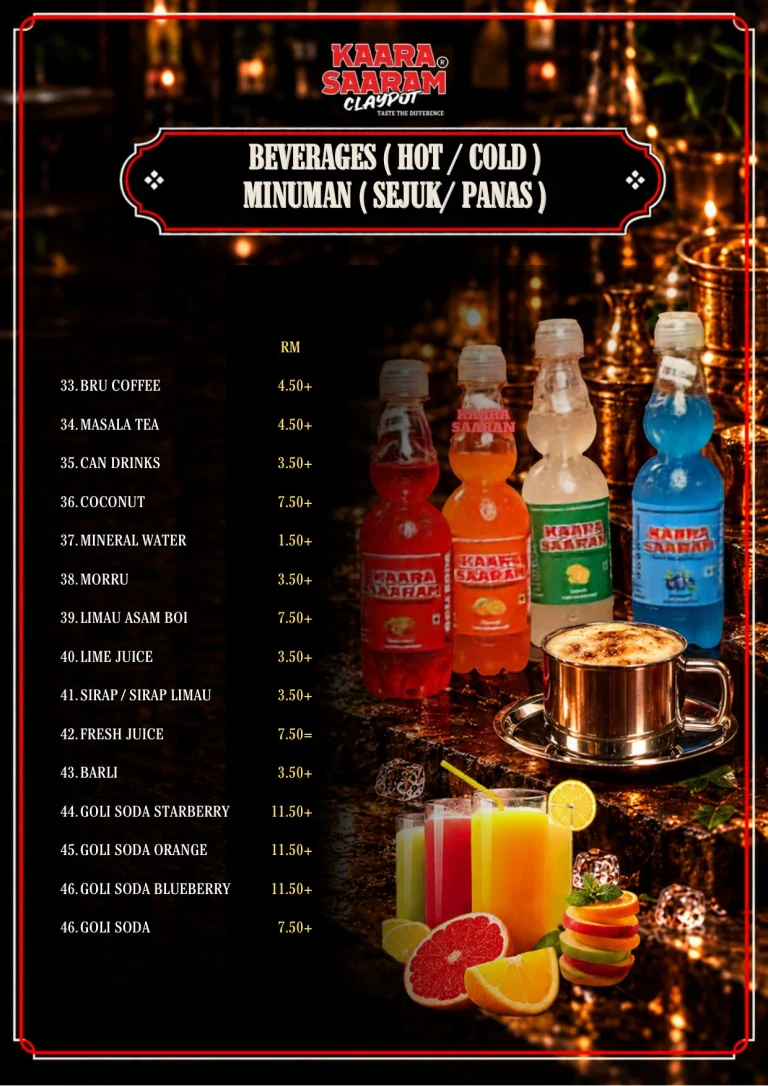 Kaara Saaram Claypot menu, page 18